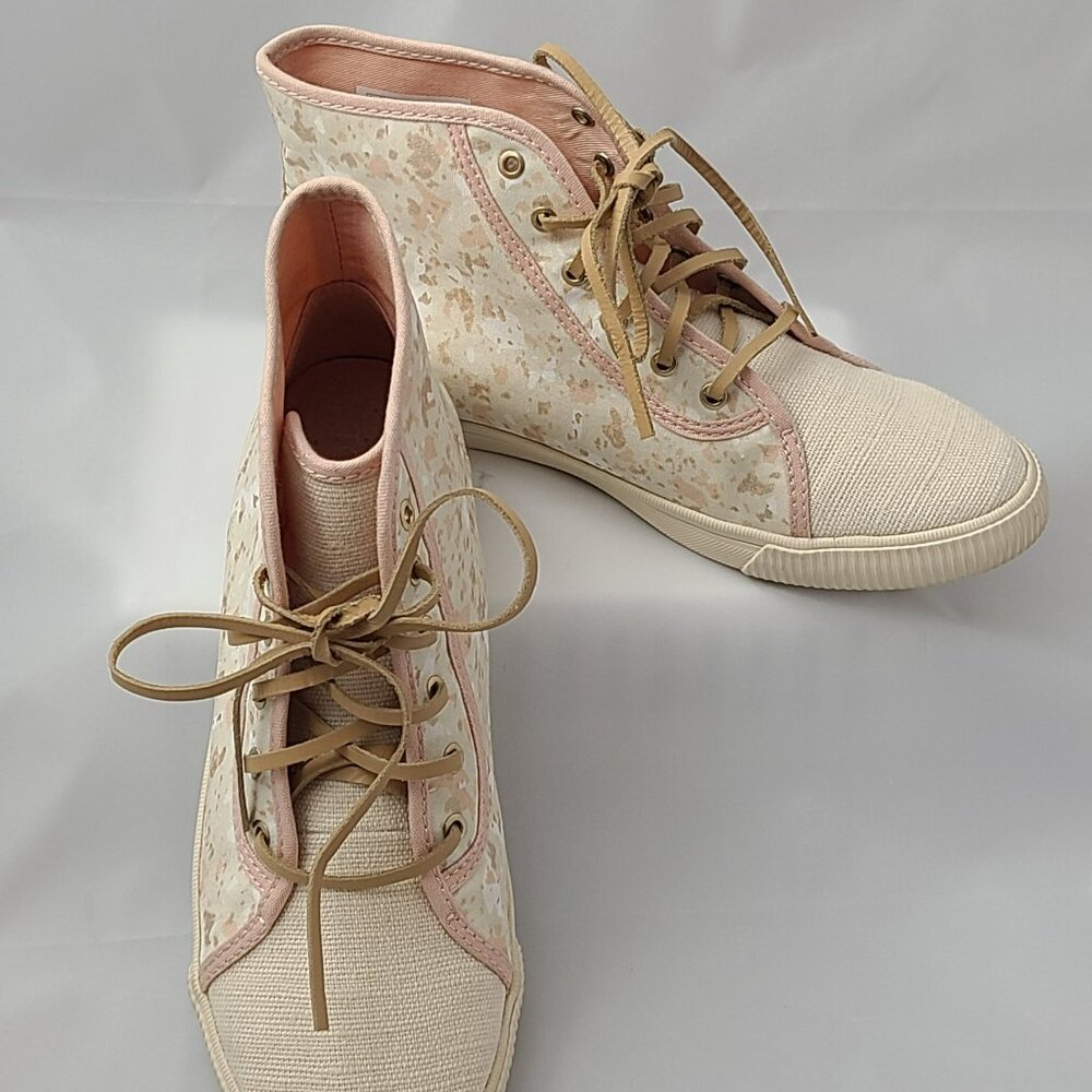 Toms Camarillo Floral Look High Top Sneaker Shoe Pink Preppy Casual - Picture 10 of 10